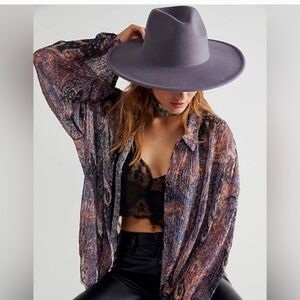 Free People Clean Slate Felt Wool Blend Hat one size